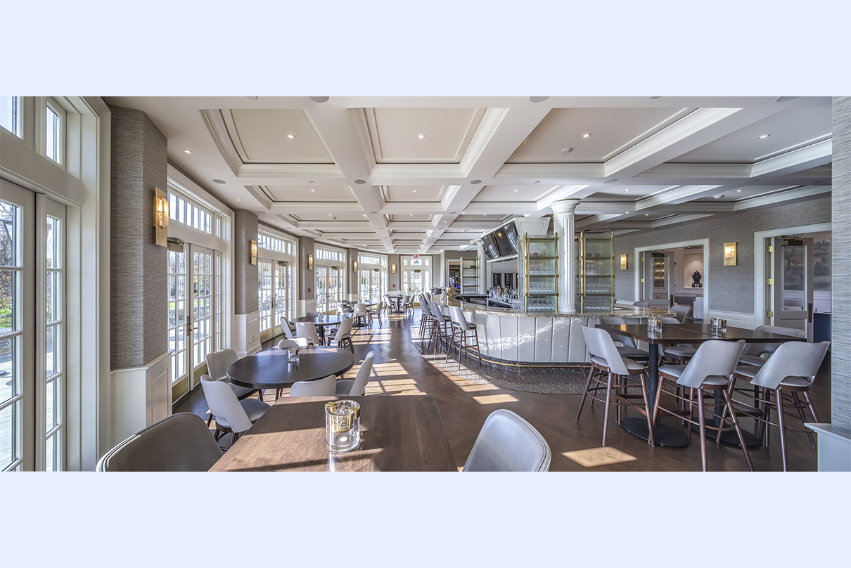 Siwanoy Country Club, indoor patio bar with seating